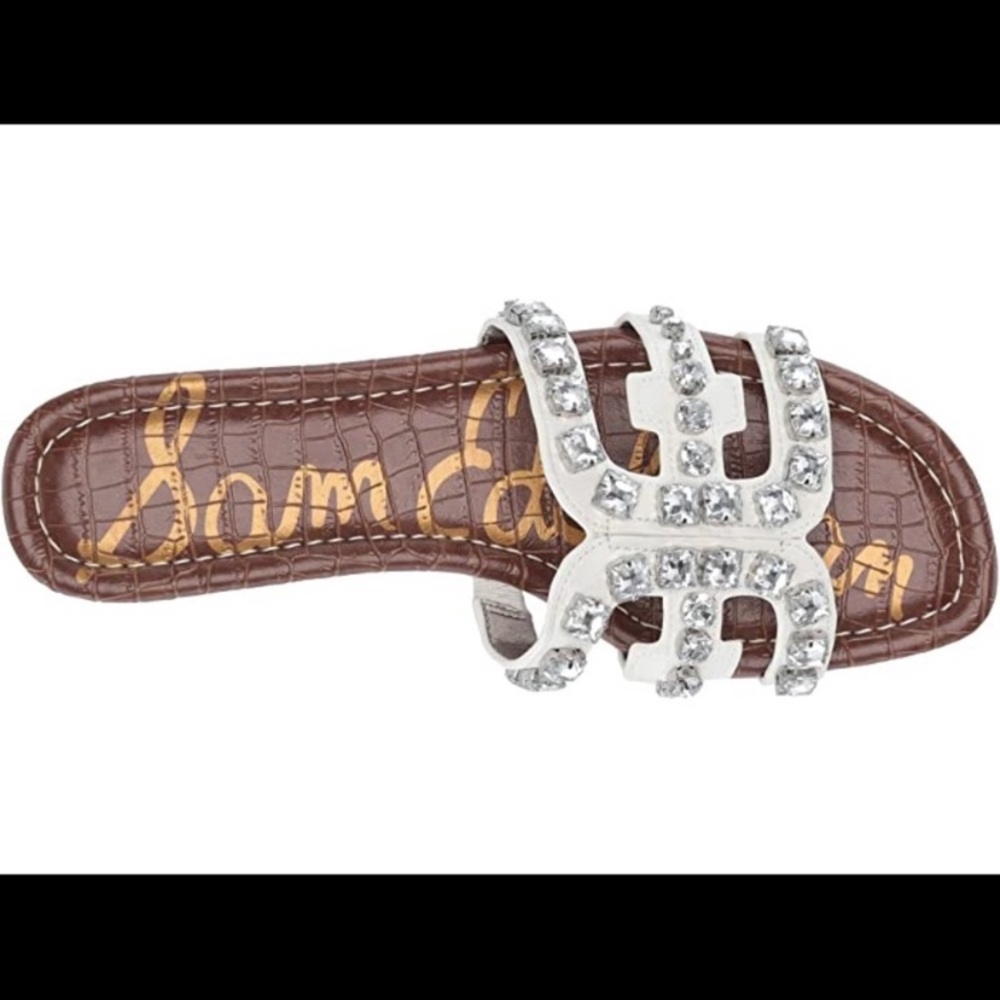 Sam Edelman Bay Sandal White Jewel Size 8.5